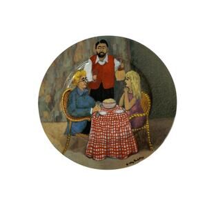 Guy Buffet Tuscan Storefronts Salad Plate Wedding Anniversary Toast 8 Inch